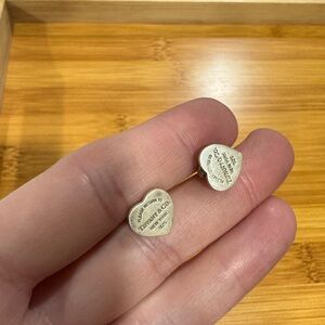 Silver tiffany and co heart earrings.